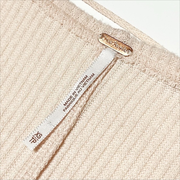 Free People Cozy With You Surplice Pullover Sweater XS lightweight pastel ribbed - Picture 8 of 13